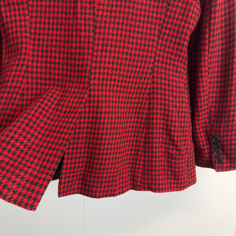 Limited America Red Black Houndstooth Wool Mohair Skirt Suit Set Size 6 Vintage - Picture 11 of 15